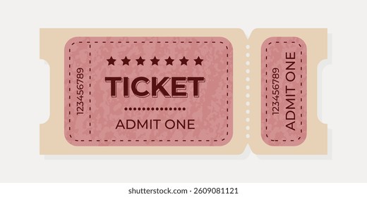 Event ticket designed for admission with specific details