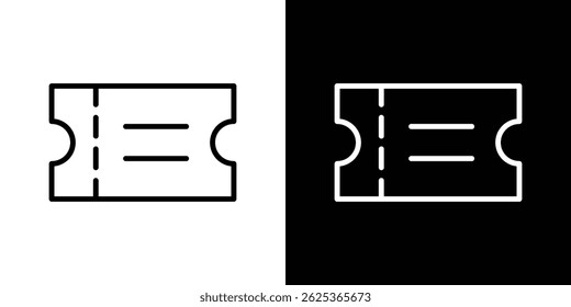 Veranstaltungsticketsymbol, Konzeptstrich auf weißem Hintergrund