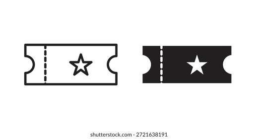 Event ticket icon in filled, thin line, stroke style for website and apps