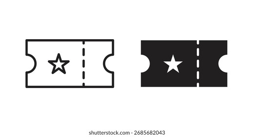 Event ticket icon flat black and white logo