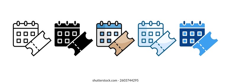 Event Ticket Icon Set Multiple Style Collection