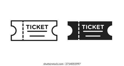 Diseños de Vector de silueta de icono de ticket de evento. Trazos editables