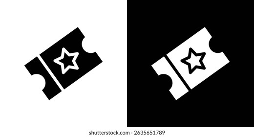 Event ticket icon Vector in flat style. Collection silhouettes