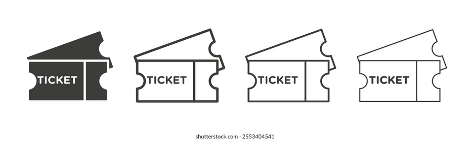 Event ticket icons collection. vector set in black color