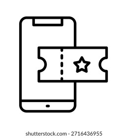 Icono de esquema de ticket de evento Ilustración vectorial