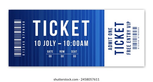 Event Ticket Template Design. white and blue