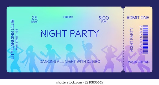 Event Ticket Template Discos Parties Concerts Stock Vector (Royalty ...