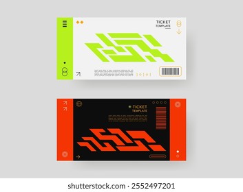 Event ticket template set. Ticket mockup. Vector template illustration.