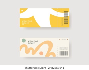 Event ticket template set. Vector template illustration.
