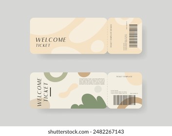 Event ticket template set. Vector template illustration.