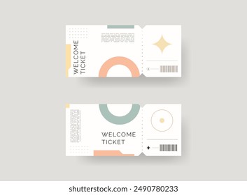 Event ticket template set. Vector template illustration.