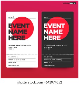 Event Ticket Template With Venue And Date Details