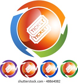 Event Ticket web button isolated on a background.