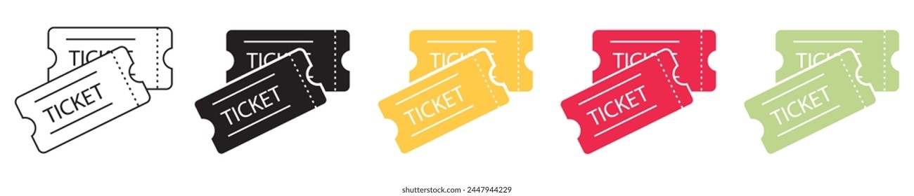 Event tickets icons vector illustration.