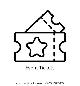 Event Tickets, Vektorgrafik Symbol Design Illustration. Symbol für Ereignisverwaltung auf weißem Hintergrund EPS10-Datei
