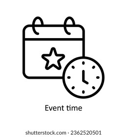 Event Time vector  outline Icon Design illustration. Event Management Symbol on White background EPS 10 File
