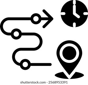 Event Timeline Icon Glyph Vector Illustration