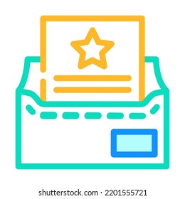 event triggered email color icon vector. event triggered email sign. isolated symbol illustration