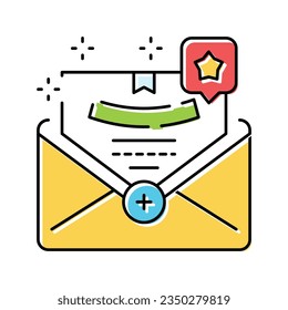 event triggered email color icon vector. event triggered email sign. isolated symbol illustration
