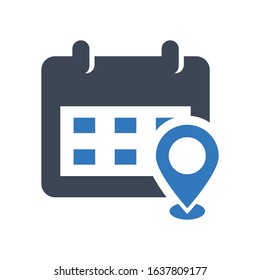 Event vector icon on white background.