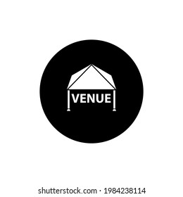 Event Venue Stand Icon Circle Black Color Design Vector Editable