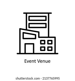 Event Venue Vector Outline Icon For Web Isolated On White Background EPS 10 File