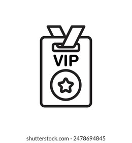 Event Vip Card Outline Icon Vector Illustration