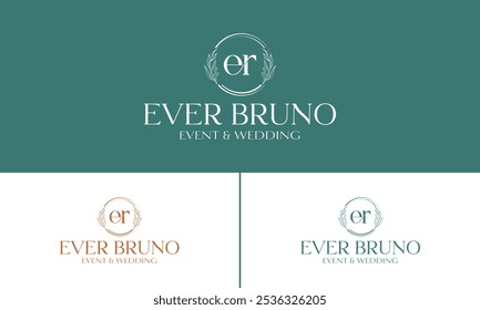 Planejador de eventos e casamentos, design de logotipo do organizador do casamento.
