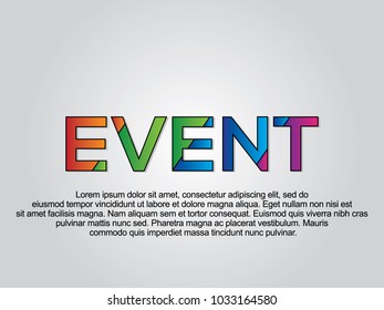 Event word creative design Concept .Modern Vector Illustration concept of word Event