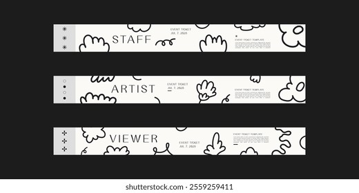 Event wristband. Customizable event wristband template. Design for festival, concert, party, and corporate events. Features a clean, modern layout with vibrant colors and space for logos or text. 