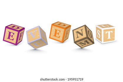 EVENTO escrito con bloques de alfabeto - ilustración vectorial