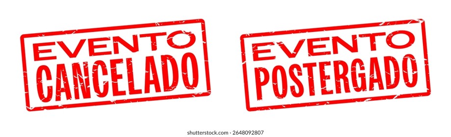 Evento Cancelado, Evento Postergado, Evento cancelado, Evento adiado em espanhol