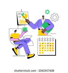 Events abstract concept vector illustration. Corporate events, event calendar, notification, website menu bar, UI element, business meeting, commercial exhibition, schedule abstract metaphor.