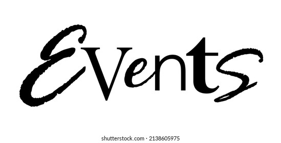EVENTS black vector typography banner