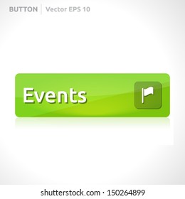 Events button template | vector design | business banner with symbol icon | website element |  green
