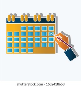 Events calendar concept. Creative idea design. Flat vector illustration for template, brochure or presentation.