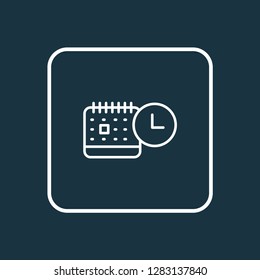 Events calendar icon line symbol. Premium quality isolated schedule element in trendy style.
