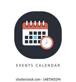 events calendar icon. Logo element illustration. events calendar symbol design. colored collection. events calendar concept. Can be used in web and mobile