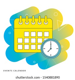 Events calendar icon. Logo element illustration.