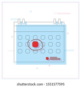 Events calendar icon. Logo element illustration. events calendar symbol design.