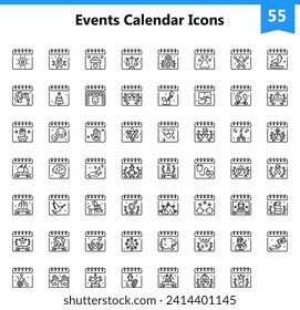 Events Calendar Vector Icons for commercial and personal use