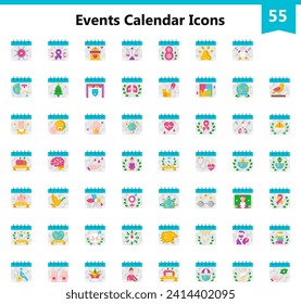 Events Calendar Vector Icons for commercial and personal use