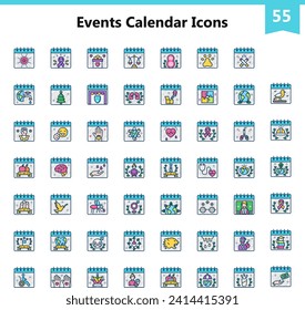 Events Calendar Vector Icons for commercial and personal use