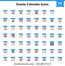 Events Calendar Vector Icons for commercial and personal use