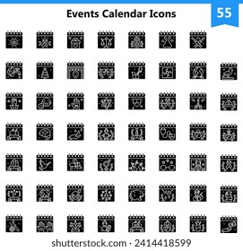 Events Calendar Vector Icons for commercial and personal use