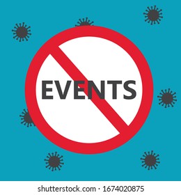 events cancelled because of coronavirus- vector illustration