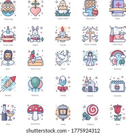 Events and Celebrations Flat Icons Pack 