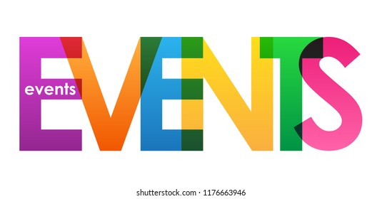 EVENTS colorful letters banner