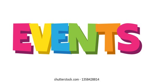 EVENTS colorful two-tone hand lettering banner