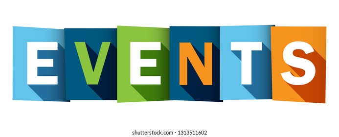 EVENTS colorful typography banner